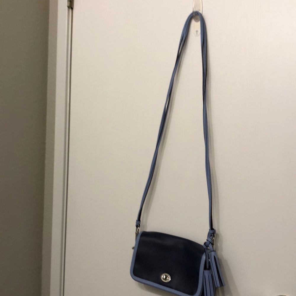 Coach crossbody, Small, Dark Blue and Baby Blue, used great condition